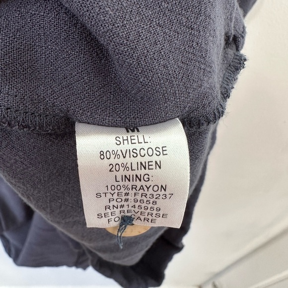 Vici Navy Linen Blend Sleeveless Button-Up Romper - M - Picture 5 of 9